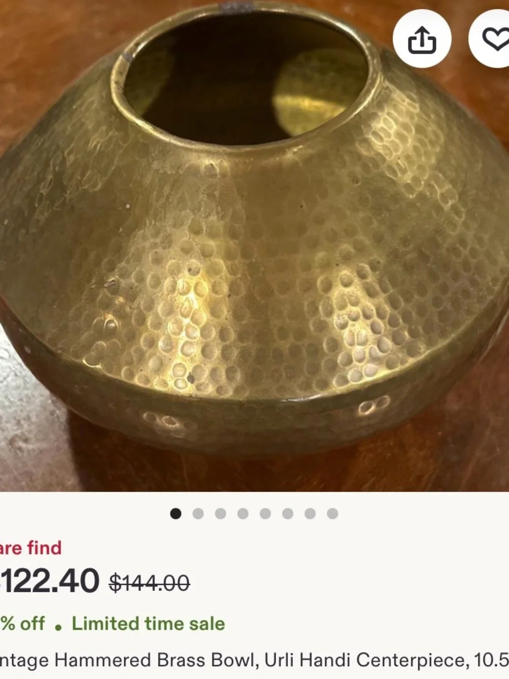 Hammered Metallic Decorative Vase - Brass last pic for comparison